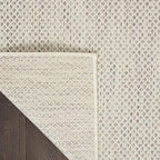 Nourison Home Courtyard Ivory Silver 4' x Square Area Rug - Easy Clean, Non Shedding, Bed Room, Living Room, Dining Room, Kitchen (4' x Square)