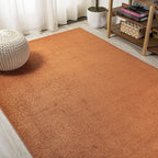 Eyely UES100M-3 Supersoft Haze Solid Low-Pile Indoor Area Rug Casual;Contemporary;Solid;Traditional, Bedroom, Kitchen, Living Room, Easy-Cleaning, Non-Shedding, 3 X 5, Orange