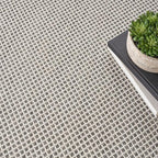 Nourison Home Courtyard Ivory Charcoal 4' x Square Area Rug - Easy Clean, Non Shedding, Bed Room, Living Room, Dining Room, Kitchen (4' x Square)