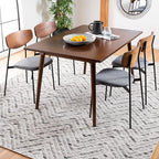 SAFAVIEH Adirondack Collection Area Rug - 8' Square, Ivory & Charcoal, Chevron Design, Non-Shedding & Easy Care, Ideal for High Traffic Areas in Living Room, Bedroom (ADR104N)