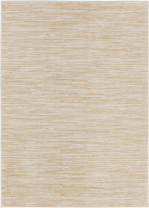 Nourison Home Nourison Essentials Ivory Gold 5' x 7' Area Rug - Easy Clean, Non Shedding, Bed Room, Living Room, Dining Room, Kitchen (5' x 7')
