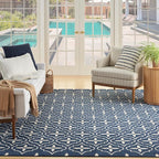 Nourison Home Nourison Essentials Navy Ivory 8' x 10' Area Rug - Easy Clean, Non Shedding, Bed Room, Living Room, Dining Room, Kitchen (8' x 10')
