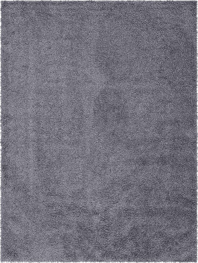 Unique Loom Davos Shag Collection Area Rug - Solid (9' x 12' Rectangle, Peppercorn)