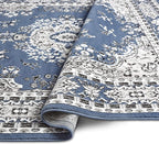 Home Dynamix Premium Sakarya Traditional Medallion Border Area Rug, Midnight Blue, 21"x35" Rectangle