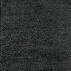 Eyely UES100I-9SQ Supersoft Haze Solid Low-Pile Indoor Area Rug, Coastal, Bohemian, Minimalist, Classic, Casual for Bedroom,Kitchen,Living Room,Non Shedding,Easy-Washing, Black, 9' Square