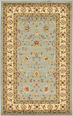 Unique Loom Voyage Collection Traditional Oriental Classic Intricate Design Area Rug (3' 3 x 5' 3 Rectangular, Light Blue/Gold)