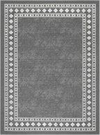 Antep Rugs Alfombras Modern Bordered 8x10 Non-Skid (Non-Slip) Low Profile Pile Rubber Backing Indoor Area Rugs (Gray, 7'10" x 10')