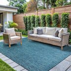 CAMILSON Outdoor Rug 10x14 Modern Area Rugs for Large Indoor and Outdoor Patios and Porches - Waterproof, Washable, Non-Shedding, Easy-to-Clean Outside Carpet (10 x 14, Solid - Aqua)