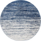 SAFAVIEH Adirondack Collection Area Rug - 6' Round, Navy & Ivory, Modern Ombre Design, Non Shedding & Easy to Clean, Ideal for Living Room, Bedroom, Office, Dining Space (ADR113N)