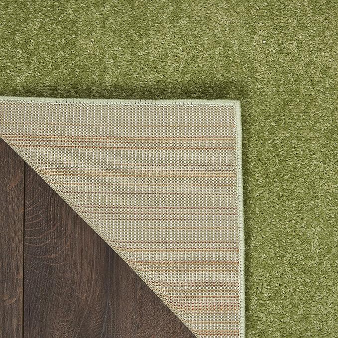 Nourison Home Nourison Essentials Green 2'2" x 14' Area Rug - Easy Clean, Non Shedding, Bed Room, Living Room, Dining Room, Kitchen (14' Runner)