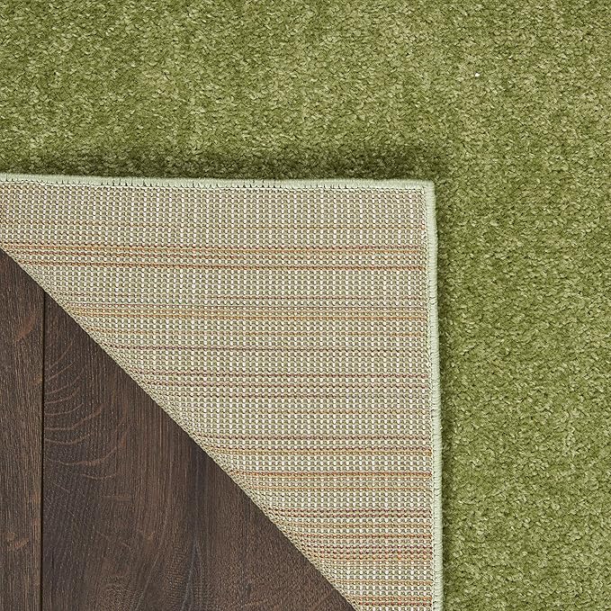 Nourison Home Nourison Essentials Green 9' x Square Area Rug - Easy Clean, Non Shedding, Bed Room, Living Room, Dining Room, Kitchen (9' x Square)