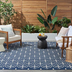 Nourison Home Nourison Essentials Navy Ivory 8' x 10' Area Rug - Easy Clean, Non Shedding, Bed Room, Living Room, Dining Room, Kitchen (8' x 10')