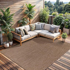 CAMILSON Outdoor Rug 10x14 Modern Area Rugs for Large Indoor and Outdoor Patios and Porches - Waterproof, Washable, Non-Shedding, Easy-to-Clean Outside Carpet (10 x 14, Solid - Jute)