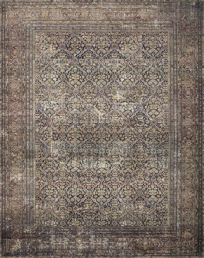 Loloi Amber Lewis Morgan Collection MOG-03 Denim/Multi 2'-3" x 11'-6" 38" Thick Runner Rug feat. CloudPile, Neutral, Room Décor, Vintage Inspired, Livingroom, Bedroom, Dining Area