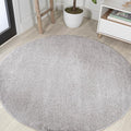 Eyely UES100K-8R Supersoft Haze Solid Low-Pile Indoor Area Rug, Coastal, Bohemian, Minimalist, Classic, Casual for Bedroom,Kitchen,Living Room,Non Shedding,Easy-Washing, Gray, 8' Round