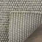 SAFAVIEH Natura Collection Area Rug - 9' x 12', Silver, Handmade Wool Blend, Textured Design, Ideal for Living Room, Bedroom, Dining Space (NAT620C)