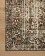 Loloi Magnolia Home by Joanna Gaines Sinclair Collection SIN-01 Rust/Lagoon 7'-6" x 9'-6", .25" Pile Height, Machine Washable, Area Rug
