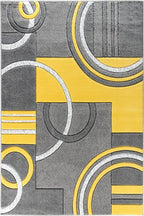 GLORY RUGS Modern Area Rug 5x7 Yellow Soft Hand Carved Contemporary Floor Carpet with Premium Fluffy Texture for Indoor Living Dining Room and Bedroom Area