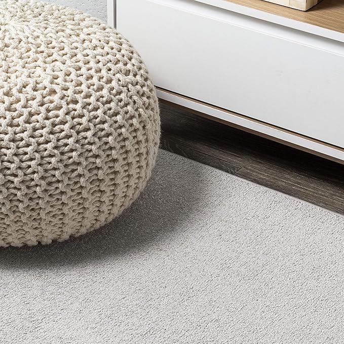 JONATHAN Y Haze Solid Low-Pile Ivory 4x6 Oval Indoor Area Rug, Coastal,Bohemian,Minimalist,Classic, Easy-Cleaning for Living Room,Bedroom,Kitchen,Pet Friendly,Non-Shedding (SEU100D-4OV)
