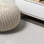 Eyely UES100D-210 Supersoft Haze Solid Low-Pile Indoor Runner Rug Casual;Contemporary;Solid;Traditional, Bedroom, Kitchen, Living Room, Easy-Cleaning, Non-Shedding, 2 X 10, Ivory