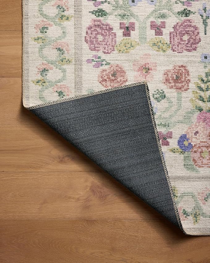 Loloi Rifle Paper Co. Rosa Collection RSA-01 Ivory 3'-9" x 5'-6" Accent Rug