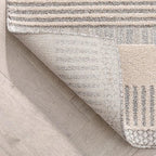 Well Woven Harlow Collection Briar Beige - Modern Tribal Minimalist Geometric 3x10 Runner Rug - Ideal for Hallway & Bedroom - Durable, Stain Resistant & Easy to Clean