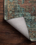 Loloi Skye Collection SKY-07 Terracotta/Sky 8'-0" x 8'-0" Round Area Rug