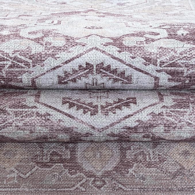 Washable Area Rug. Modern Farmhouse. Vintage. Turkish. Bohemian. Distressed. Oriental. Traditional. Rugs for Living Room. Dining. Bedroom. Office. Entryway. Foyer. (861PP, 9' x 12')