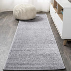 JONATHAN Y Haze Solid Low-Pile Gray Runner Rug 2x10, Coastal,Bohemian,Minimalist,Classic, Easy-Cleaning for Living Room,Bedroom,Kitchen,Pet Friendly,Non-Shedding (SEU100A-210)
