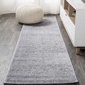 Eyely UES100A-212 Supersoft Haze Solid Low-Pile Indoor Runner Rug, Coastal, Bohemian, Minimalist, Classic, Casual for Bedroom,Kitchen,Living Room,Non Shedding,Easy-Washing, Gray, 2 X 12