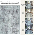 GLN Rugs Contemporary Collection - Machine Washable Area Rug, Contemporary Washable, Non Slip, Low Pile Chenille Rug, Living Room, Bedroom, Kitchen Rug (9' x 12' Grey/Green)