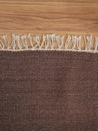 Rugsotic Carpets Hand Woven Flat Weave Kilim Wool ECO-Friendly Area Rugs - 3'x5', Rectangle Shape, Dark Brown Color, Solid Plain Design, Low Pile Handmade Rugs for Living Room, Bed Room (D00111)
