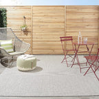 Nourison Home Courtyard Ivory Charcoal 8' x 10' Area Rug - Easy Clean, Non Shedding, Bed Room, Living Room, Dining Room, Kitchen (8' x 10')