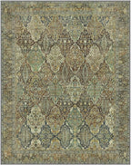 Bavni Area Rug 3X5, Aesthetic Rugs for Living Room, Non Shedding Non Slip Machine Washable Carpet for Office Dorm, Floral Vintage Chenille Rugs for Bedroom, Sage Green