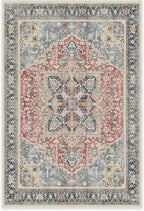 RUGGABLE Washable Vintage Area Rug – Kamran Cayenne Red 6x9, Stain-Resistant, Non-Slip – Medium Machine Washable Rugs for Living Room, Bedroom, Hallway, Entryway & Office–with Standard Pad