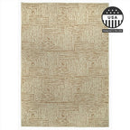 FH Home Flat Woven Outdoor Rug - Waterproof, Easy to Clean, Stain Resistant - Premium Polypropylene Yarn - Modern Geometric - Patio, Porch, Deck, Balcony - Budapest - Beige - 5ft 2in x 7ft 6in