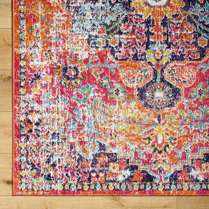Livabliss Odelia Vintage Bohemian Area Rug,9' x 12'6",Pink/Orange