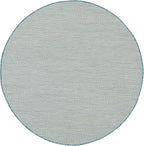 Nourison Home Courtyard Ivory Aqua 4' x Round Area Rug - Easy Clean, Non Shedding, Bed Room, Living Room, Dining Room, Kitchen (4' x Round)
