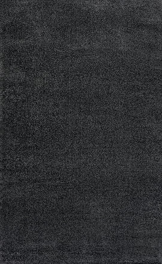 Eyely UES100I-8 Supersoft Haze Solid Low-Pile Indoor Area Rug Casual;Contemporary;Solid;Traditional, Bedroom, Kitchen, Living Room, Easy-Cleaning, Non-Shedding, 8 X 10, Black