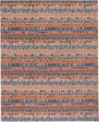 Dash & Albert Paint Chip Stone Hand Micro Hooked Wool Rug, 7.5 X 9.5 Feet, Multicolored/Pink Geometric Pattern