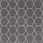 Unique Loom Trellis Frieze Collection Area Rug - Geometric (8' Square, Dark Gray/ Ivory)
