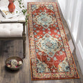 SAFAVIEH Monaco Collection Runner Rug - 2'2" x 8', Orange & Light Blue, Boho Chic Medallion Distressed Design, Non-Shedding & Easy Care, Ideal for High Traffic Areas in Living Room, Bedroom (MNC243H)