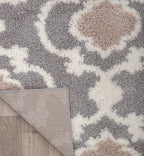Rugshop Cozy Moroccan Trellis Gray/Cream 3'3" X 5' Indoor Shag Area Rug