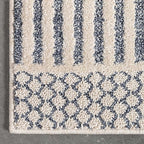 Well Woven Harlow Collection Briar Light Blue - Modern Tribal Minimalist Geometric 6x9 Area Rug - Ideal for Living Room, Dining Room & Bedroom - Durable, Stain Resistant & Easy to Clean