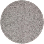 Unique Loom Solid Shag Collection Area Rug (5' 3" Round, Cloud Gray)
