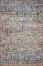 Loloi Chris Loves Julia Jules Collection JUL-06 Denim/Spice 3'-6'' x 5'-6'', .13" Pile Height, Accent Rug