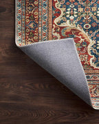 Loloi Layla Collection LAY-09 Cobalt Blue/Spice 3'-6" x 5'-6" .13" Thick Accent Rug, Soft, Durable, Vintage Inspired, Distressed, Low Pile, Non-Shedding, Easy Clean, Printed, Living Room Rug