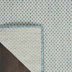 Nourison Home Courtyard Ivory Aqua 7' x 10' Area Rug - Easy Clean, Non Shedding, Bed Room, Living Room, Dining Room, Kitchen (7' x 10')