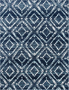 SAFAVIEH Adirondack Collection Area Rug - 10' x 14', Navy & Ivory, Modern Diamond Distressed Design, Non-Shedding & Easy Care, Ideal for High Traffic Areas in Living Room, Bedroom (ADR131N)