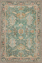 Bavni Washable Rug-6x9 Area Rugs for Bedroom Non-Slip, Ultra Thin Low Pile Living Room Rug, Modern Printed Decorative Rug for Dinning Room Office, Sage/Gold